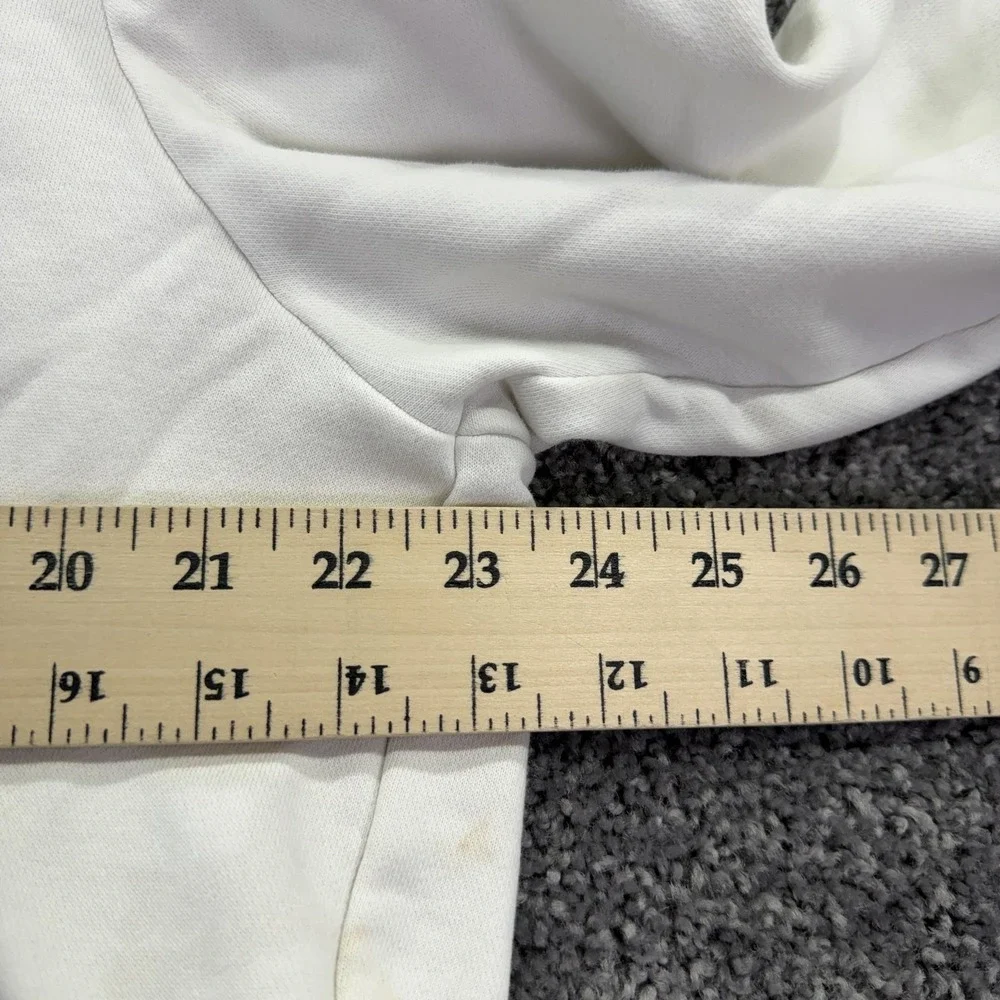 Nike Hoodie Womens XL White Fleece Pullover Small Swoosh Kangaroo Pocket Casual